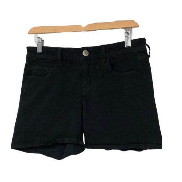 American Eagle black denim super stretch shorts size 4 jean shorts - Picture 1 of 12